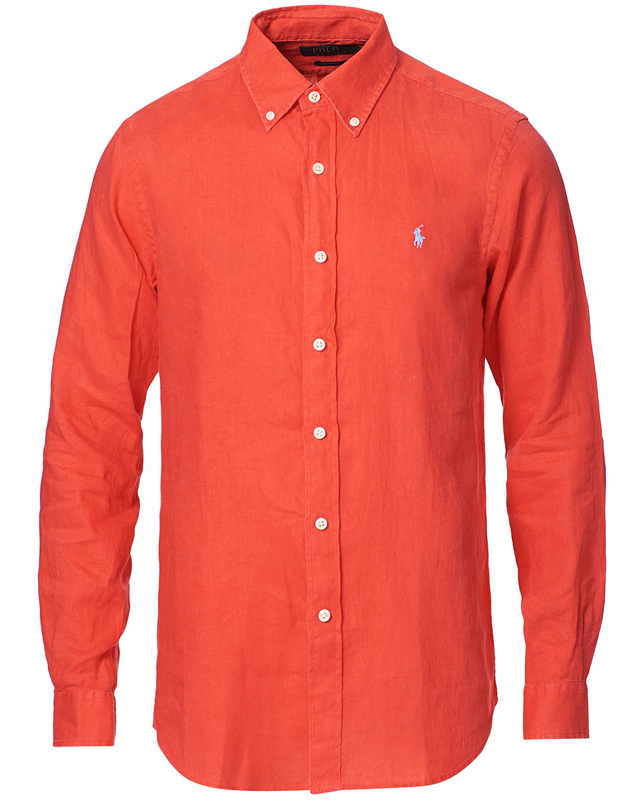 Herr | Skjortor | Polo Ralph Lauren | Custom Fit Linen Button Down Shirt Racing Red