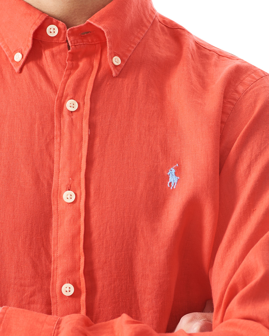 Herr | Skjortor | Polo Ralph Lauren | Custom Fit Linen Button Down Shirt Racing Red