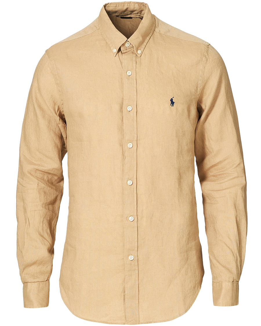 Herr | Skjortor | Polo Ralph Lauren | Slim Fit Linen Button Down Shirt Costal Beige