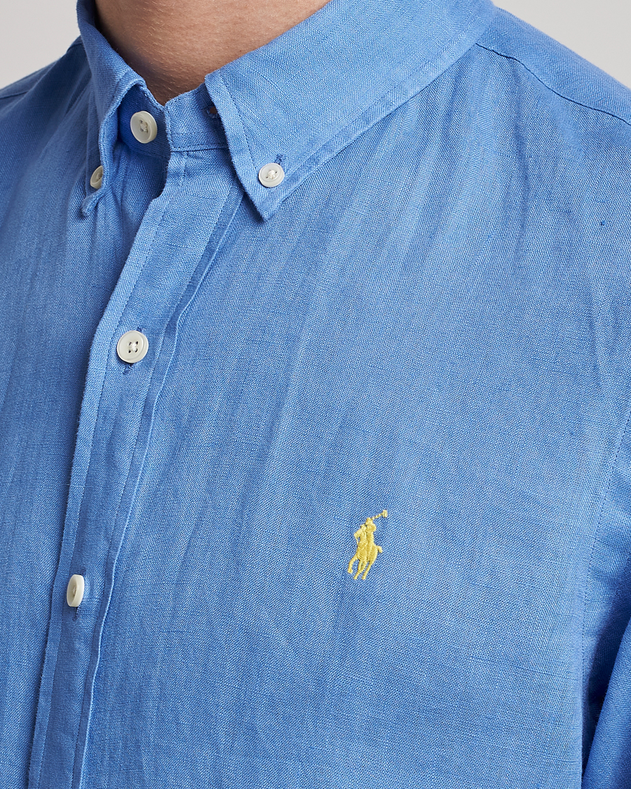 Herr | Skjortor | Polo Ralph Lauren | Slim Fit Linen Button Down Shirt Harbor Island Blue