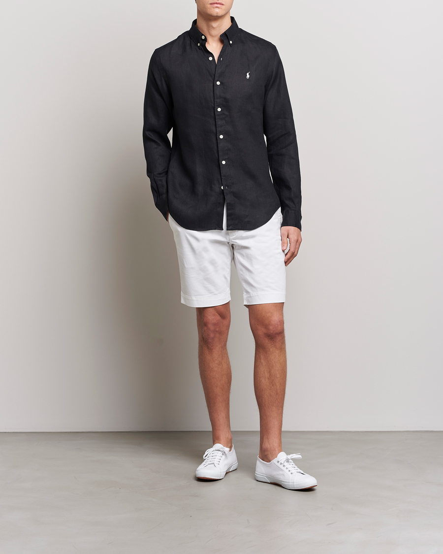 Herr | Skjortor | Polo Ralph Lauren | Slim Fit Linen Button Down Shirt Black