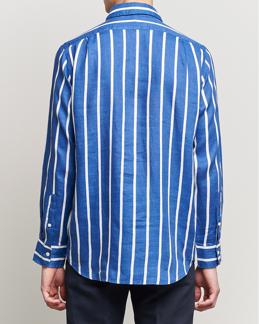 Herr | Skjortor | Polo Ralph Lauren | Linen Striped Popover Shirt Navy/White