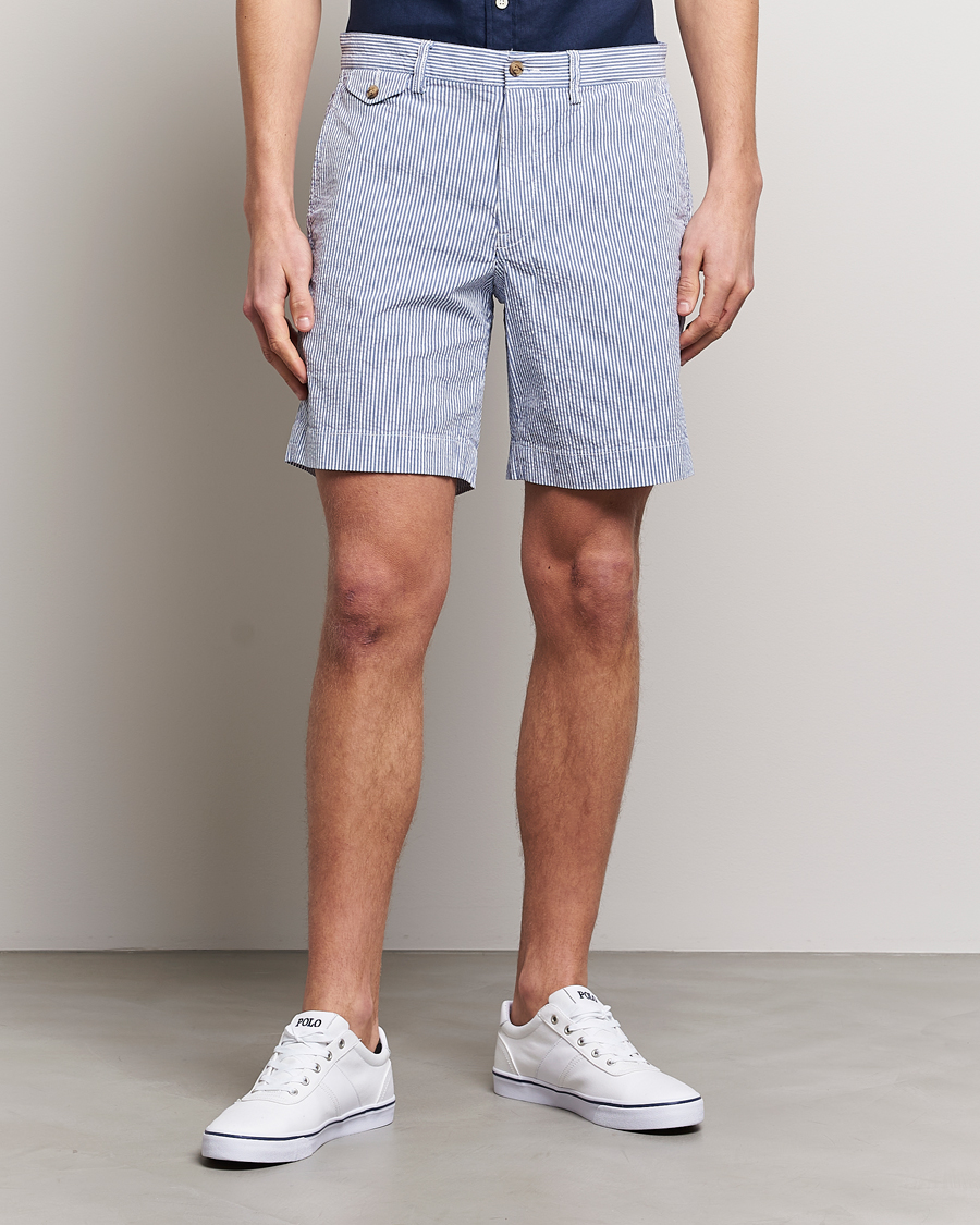Herr | Chinosshorts | Polo Ralph Lauren | Bedford Seersucker Shorts Blue/White