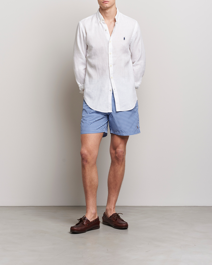 Herr | Badbyxor | Polo Ralph Lauren | Traveler Gingham Swimshorts Cruise Royal