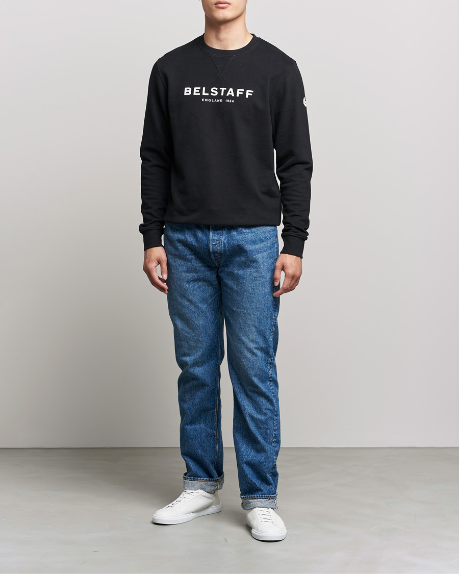 Herr | Tröjor | Belstaff | 1924 Crew Neck Logo Sweat Black