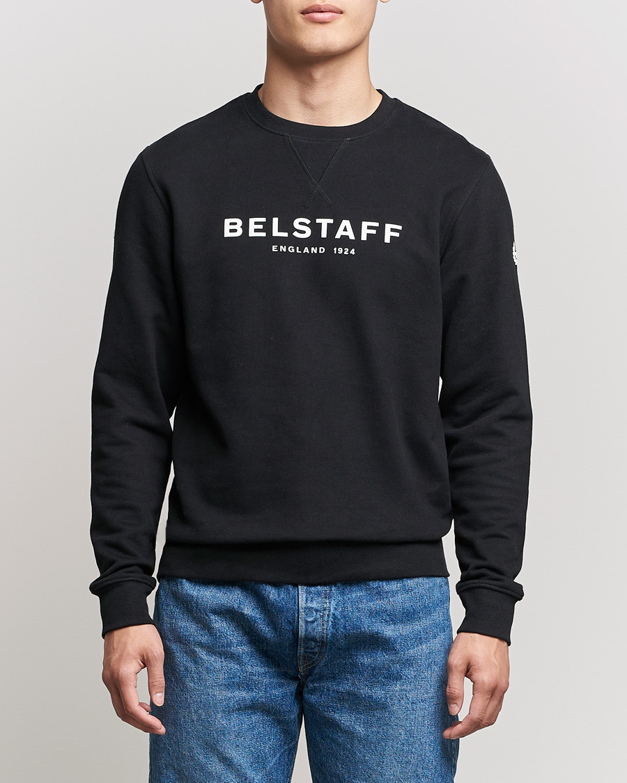 Herr | Tröjor | Belstaff | 1924 Crew Neck Logo Sweat Black
