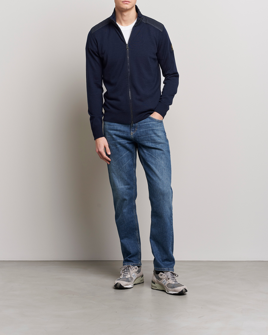 Herr | Tröjor | Belstaff | Kelby Zip Cardigan Navy
