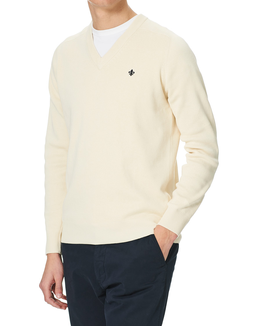 Herr | Tröjor | Morris | Hilyard Knitted V-Neck Sweater Off White