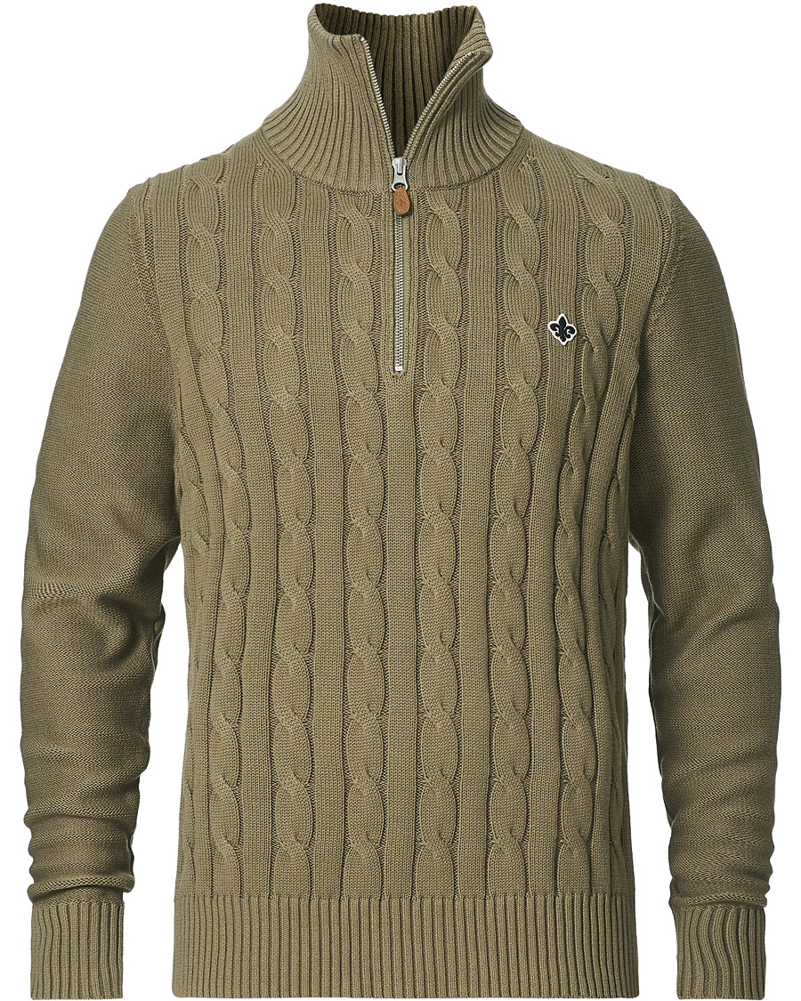 Herr | Tröjor | Morris | Marlebone Cable Half-Zip Green