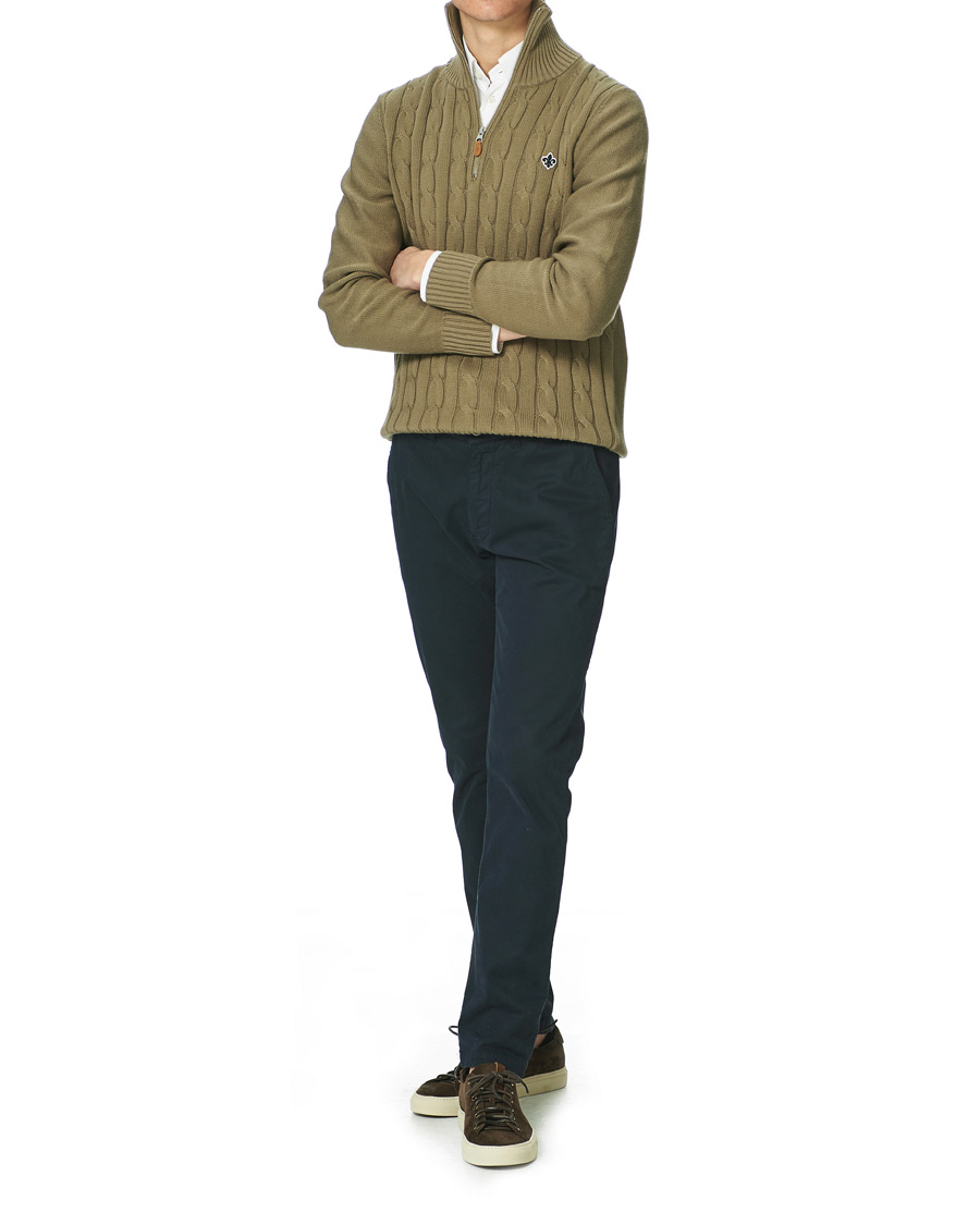 Herr | Tröjor | Morris | Marlebone Cable Half-Zip Green