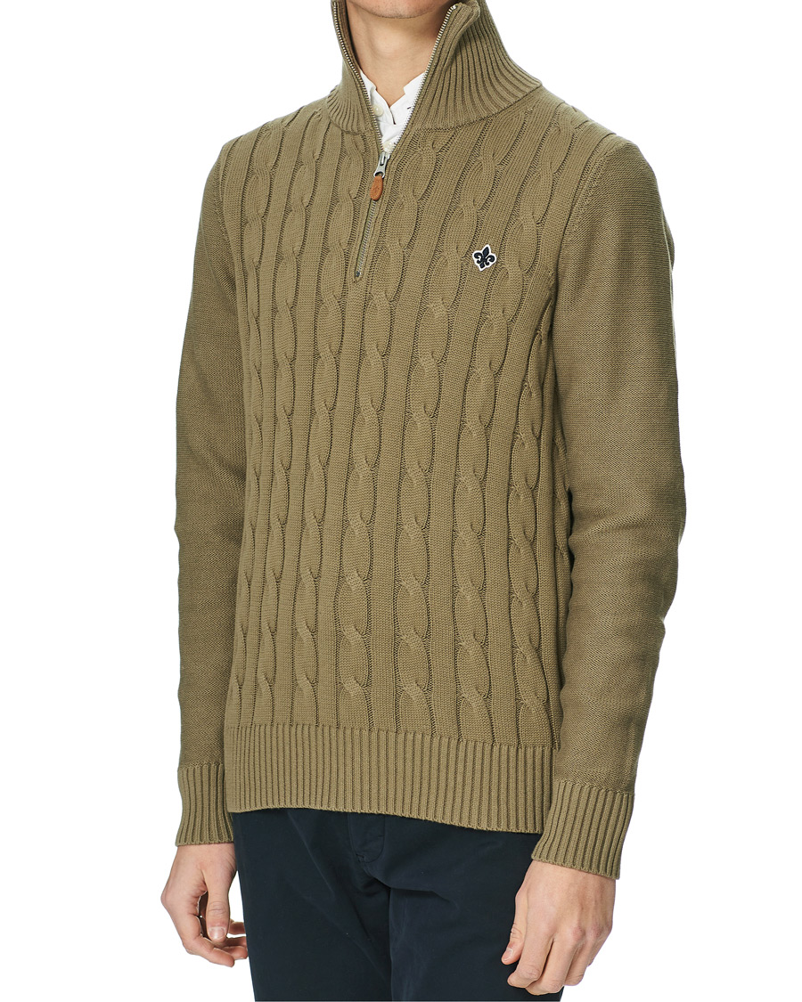 Herr | Tröjor | Morris | Marlebone Cable Half-Zip Green