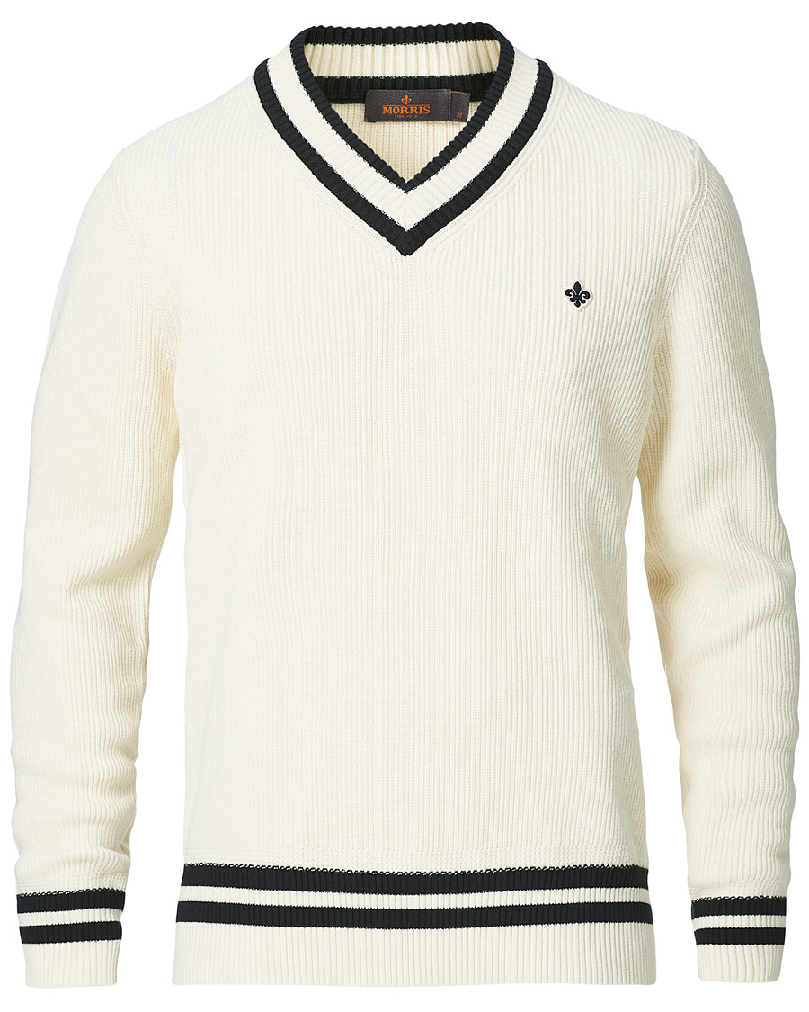 Herr | Tröjor | Morris | Willoughby V-Neck Cricket Sweater Off White