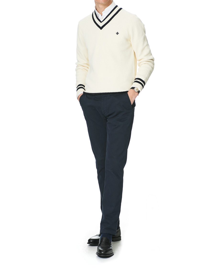 Herr | Tröjor | Morris | Willoughby V-Neck Cricket Sweater Off White