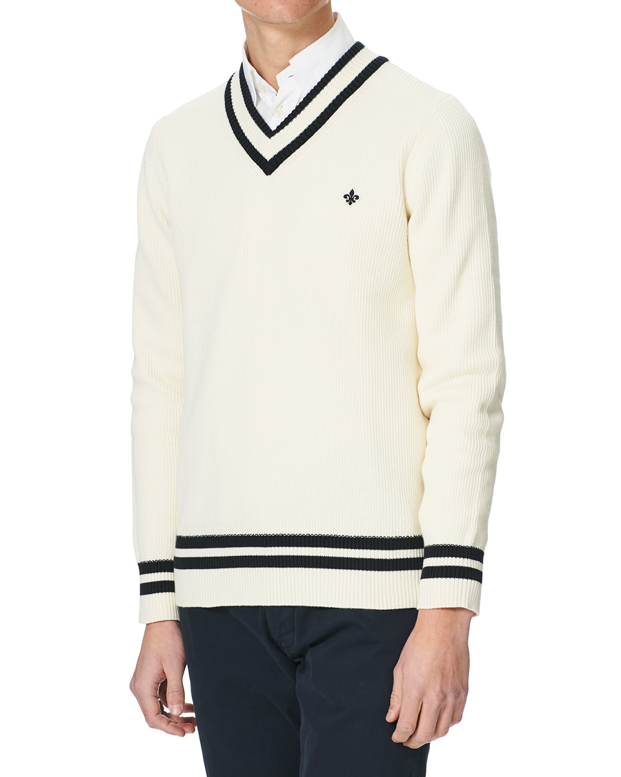 Herr | Tröjor | Morris | Willoughby V-Neck Cricket Sweater Off White