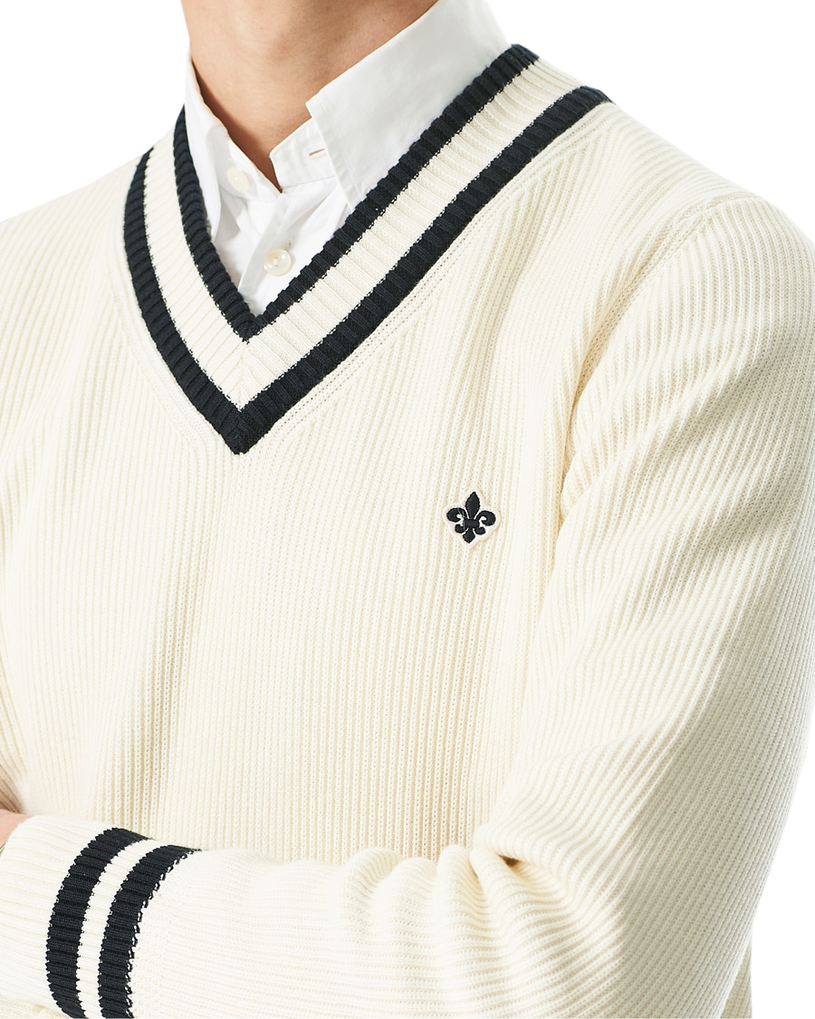 Herr | Tröjor | Morris | Willoughby V-Neck Cricket Sweater Off White