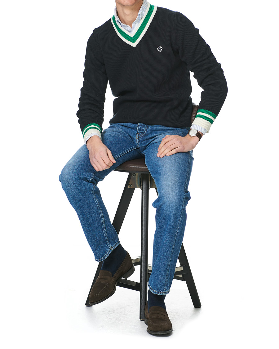 Herr | Tröjor | Morris | Willoughby V-Neck Cricket Sweater Navy