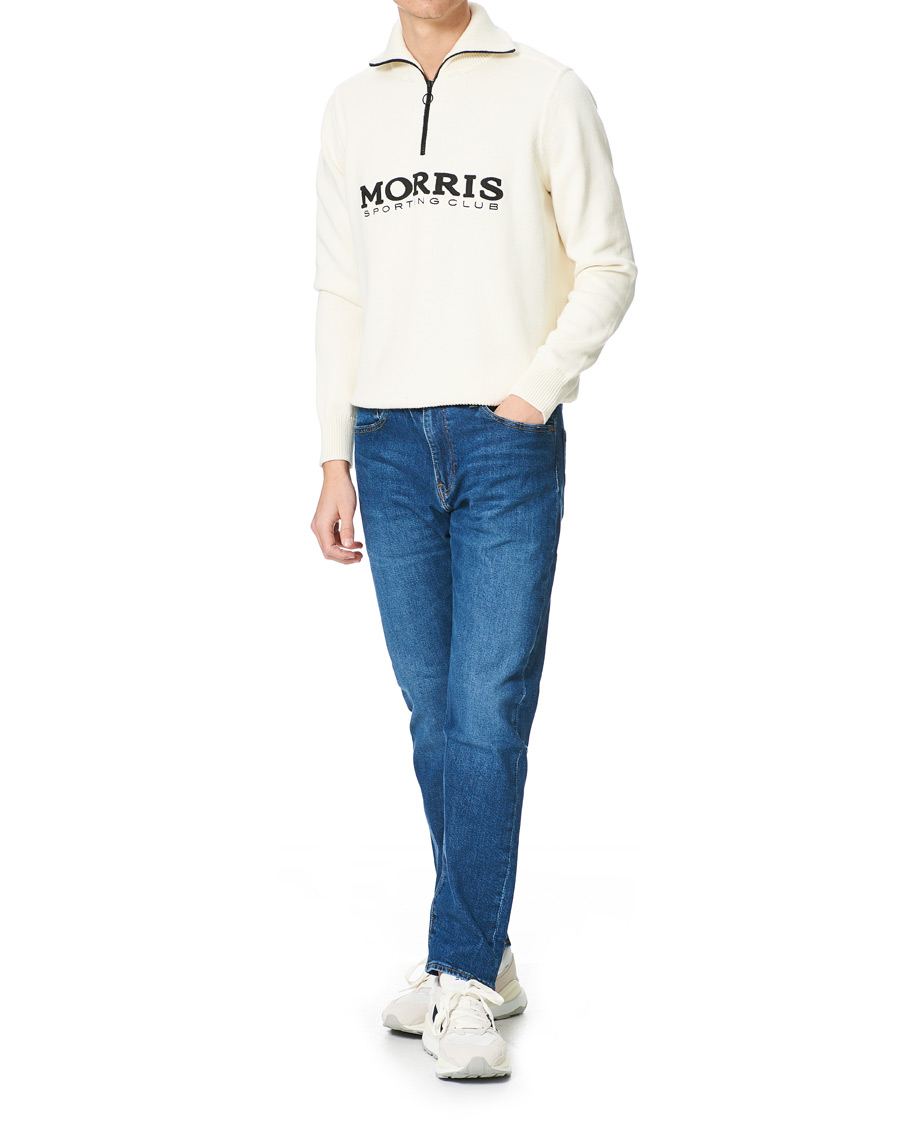 Herr | Tröjor | Morris | Norton Logo Knitted Half-Zip Off White