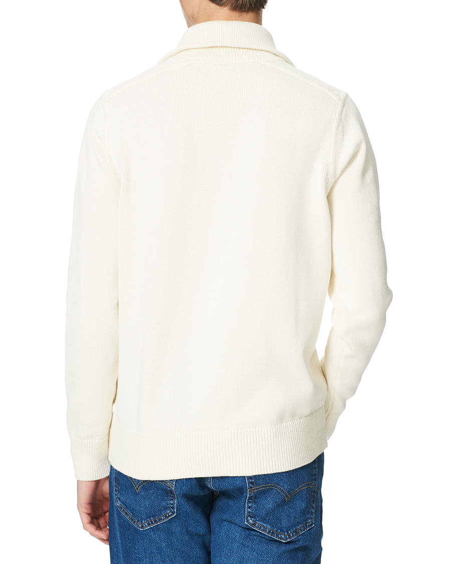 Herr | Tröjor | Morris | Norton Logo Knitted Half-Zip Off White
