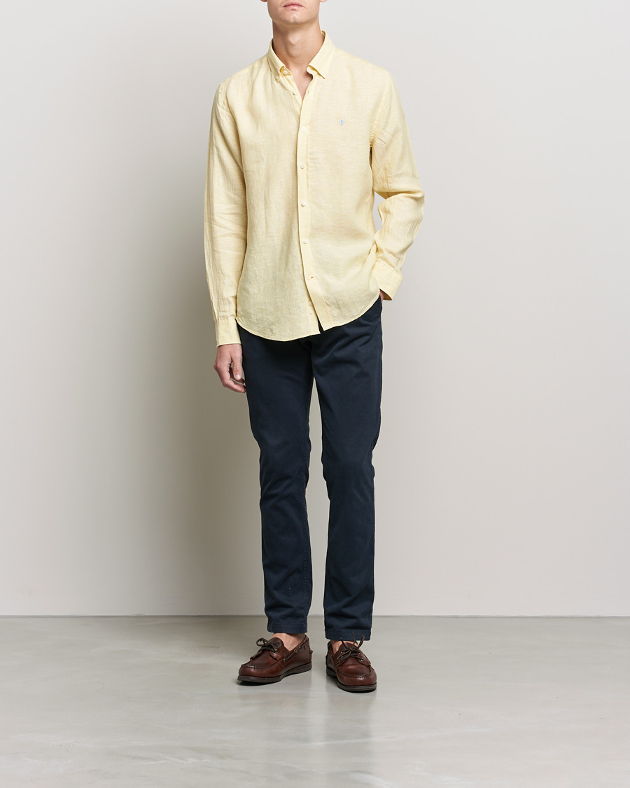 Herr | Skjortor | Morris | Douglas Linen Shirt Yellow
