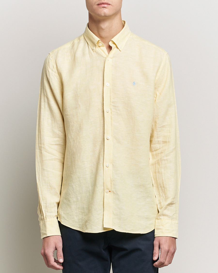 Herr | Skjortor | Morris | Douglas Linen Shirt Yellow