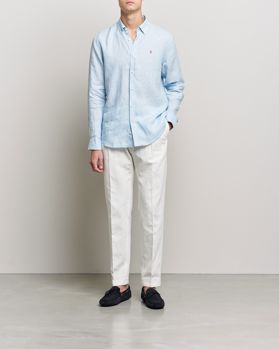 Herr | Skjortor | Morris | Douglas Linen Shirt Light blue