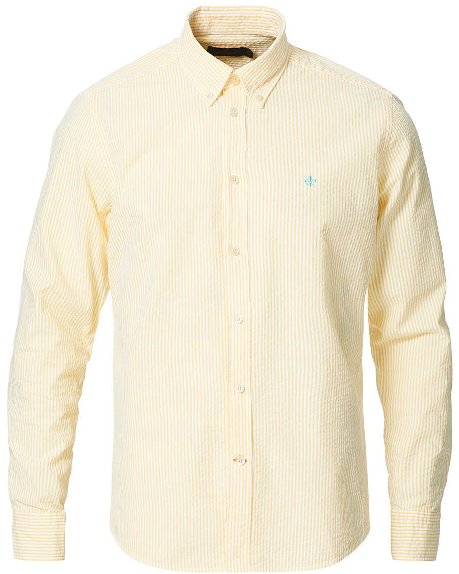 Herr | Skjortor | Morris | Seersucker Striped Button Down Shirt Yellow