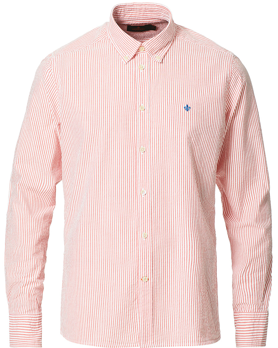 Herr | Skjortor | Morris | Seersucker Striped Button Down Shirt Orange