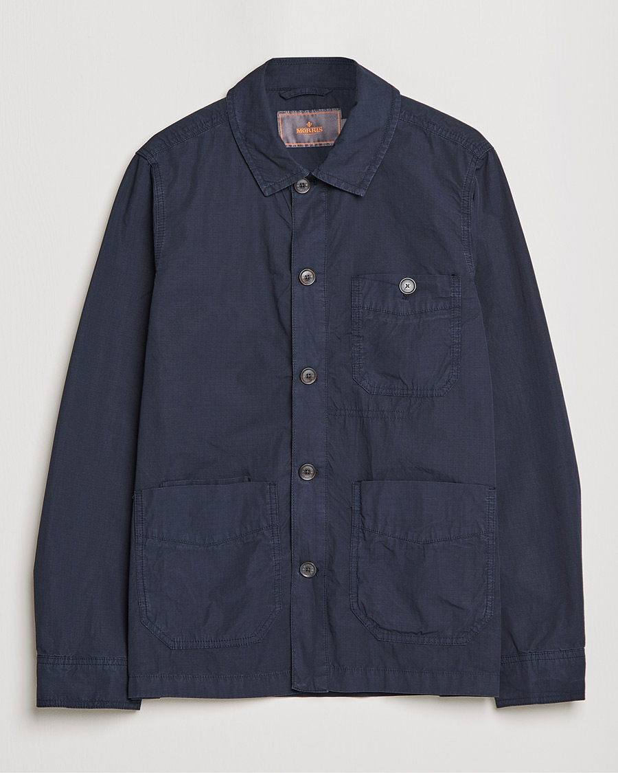 Herr | Skjortor | Morris | Morley Ripstop Shirt Jacket Old Blue