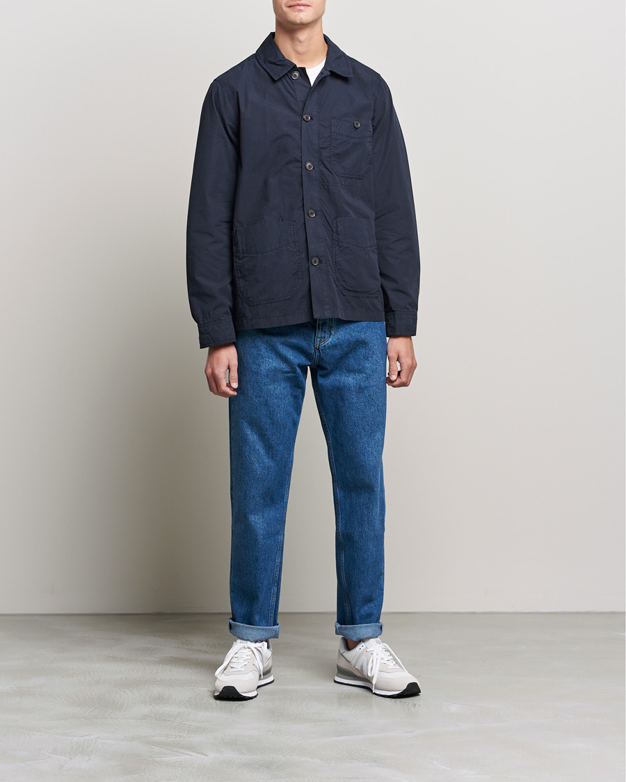 Herr | Skjortor | Morris | Morley Ripstop Shirt Jacket Old Blue