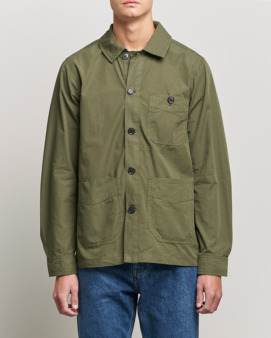 Herr | Skjortor | Morris | Morley Ripstop Shirt Jacket Olive