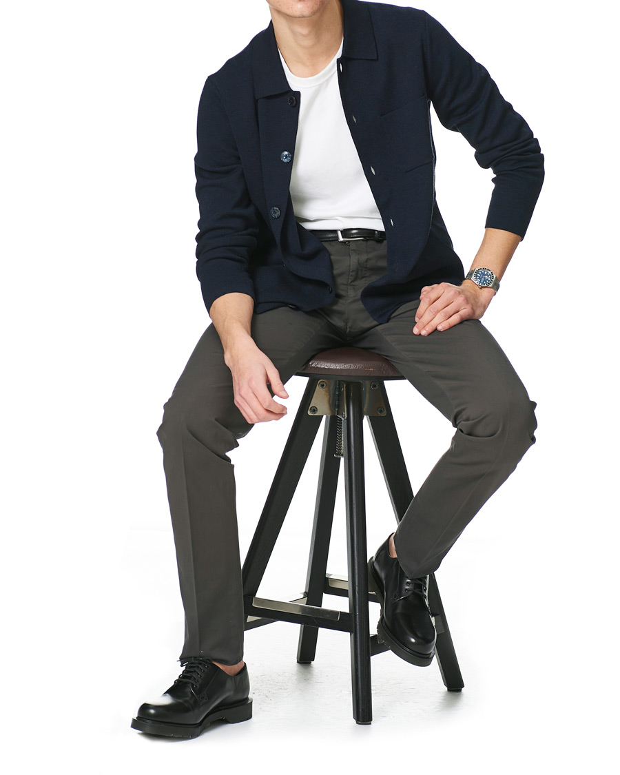 Herr | Tröjor | Morris Heritage | Knitted Shirt Jacket Navy