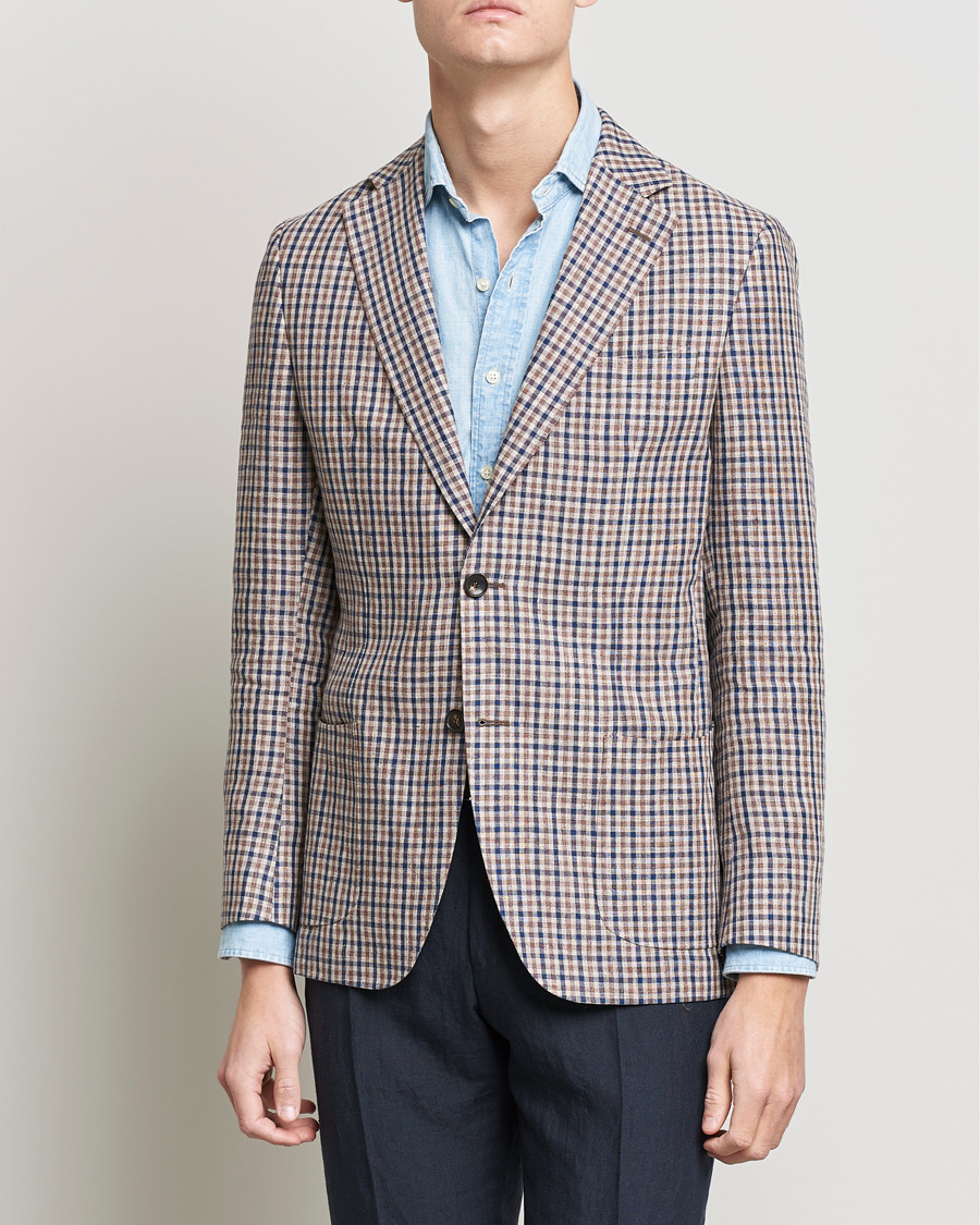Herr | Kavajer | Morris Heritage | Mike Patch Pocket Checked Blazer Brown