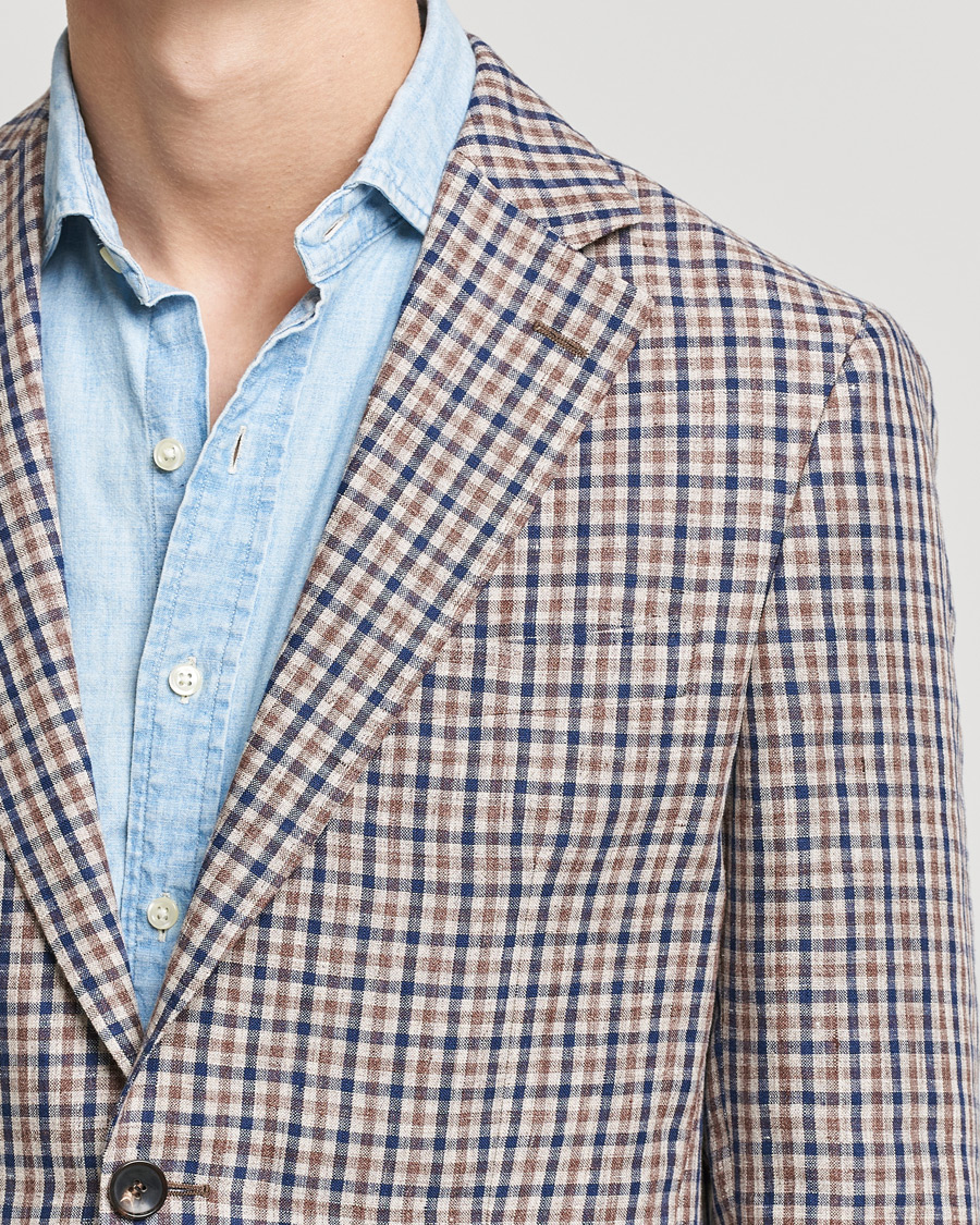 Herr | Kavajer | Morris Heritage | Mike Patch Pocket Checked Blazer Brown