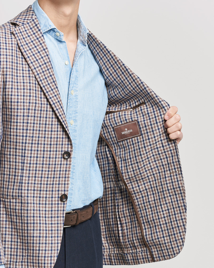 Herr | Kavajer | Morris Heritage | Mike Patch Pocket Checked Blazer Brown