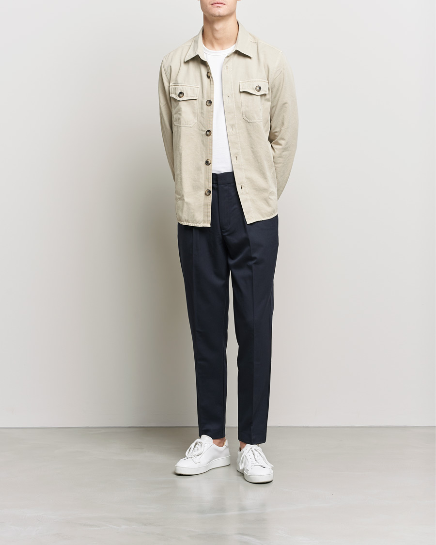 Herr | Skjortor | Morris | Sanford Light Cotton Overshirt Beige