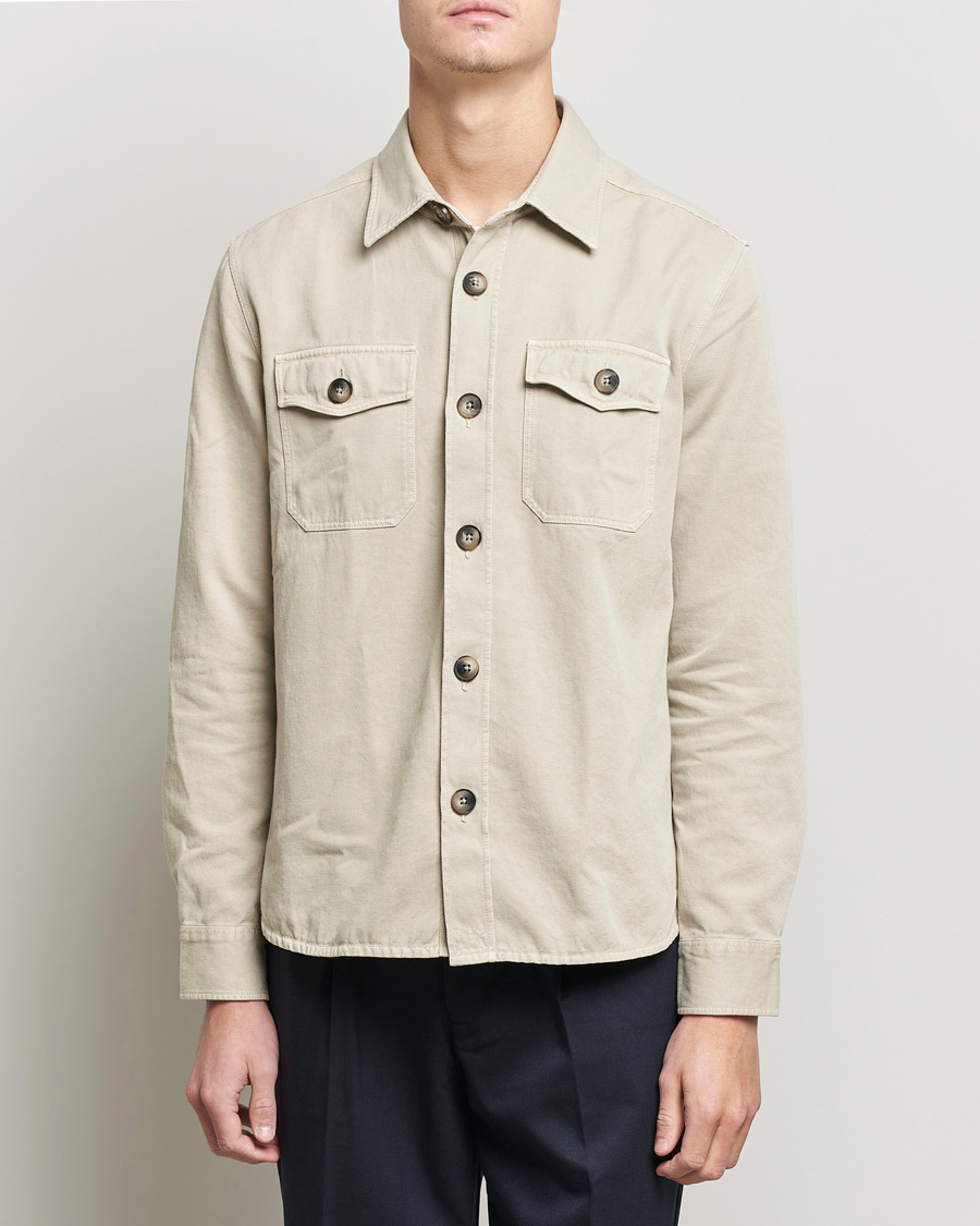 Herr | Skjortor | Morris | Sanford Light Cotton Overshirt Beige