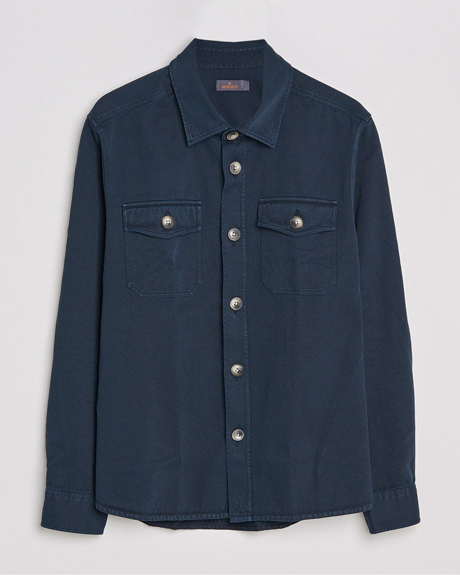 Herr | Skjortor | Morris | Sanford Light Cotton Overshirt Navy