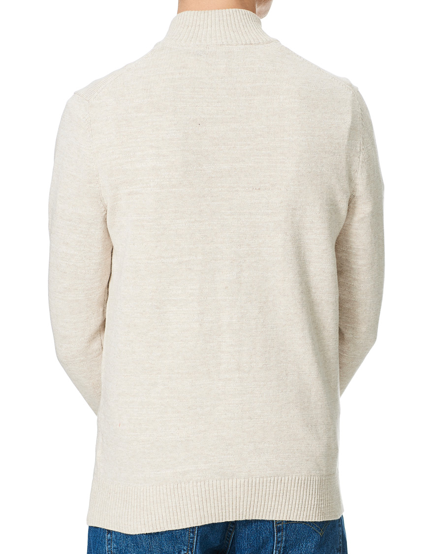 Herr | Tröjor | Morris | Randall Cotton Half Zip Ecru