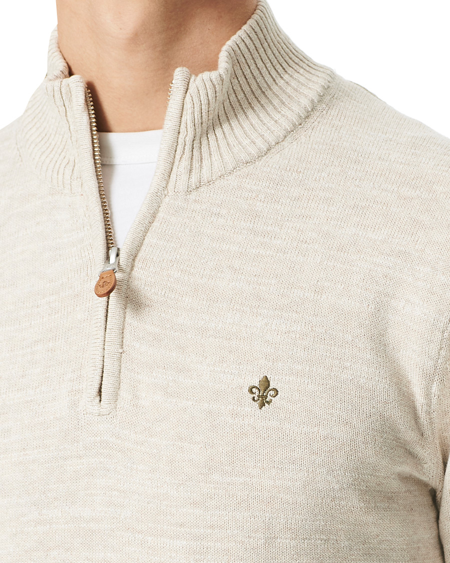 Herr | Tröjor | Morris | Randall Cotton Half Zip Ecru