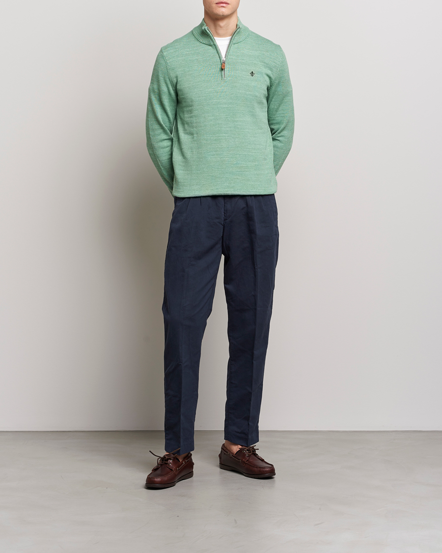 Herr | Tröjor | Morris | Randall Cotton Half Zip Green