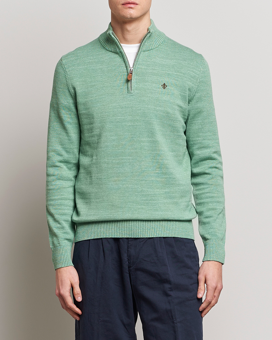Herr | Tröjor | Morris | Randall Cotton Half Zip Green