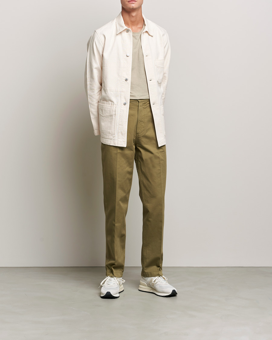 Herr | Tunna jackor | Drake's | Kuroki Cotton Canvas Chore Jacket Ecru