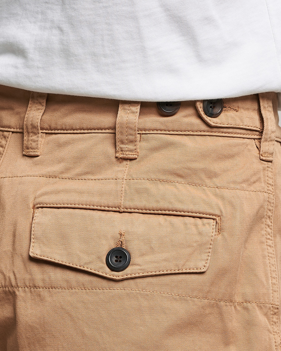 Herr | Byxor | Drake's | Flat Front Cotton Chino Brown
