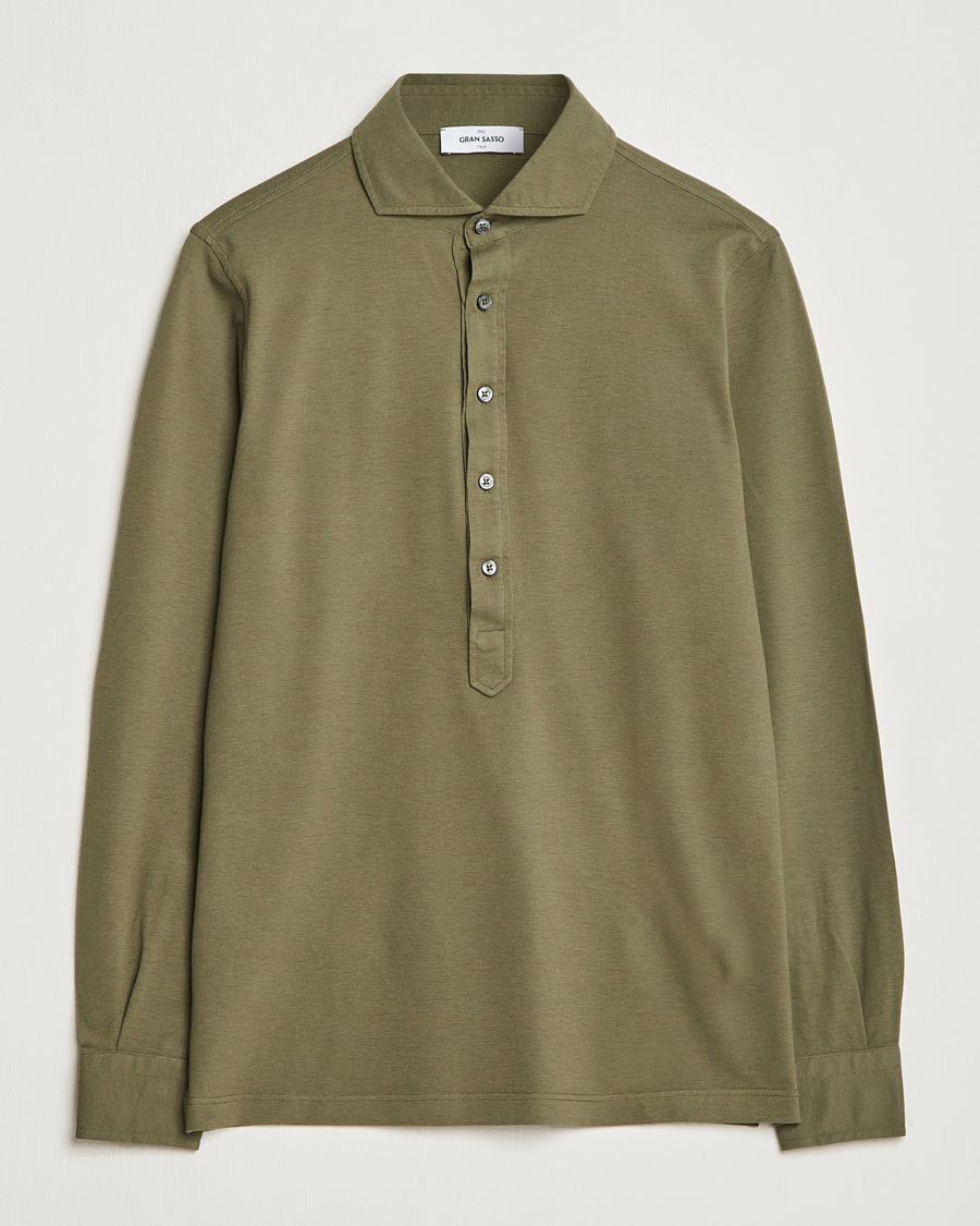 Herr | Skjortor | Gran Sasso | Popover Shirt Olive