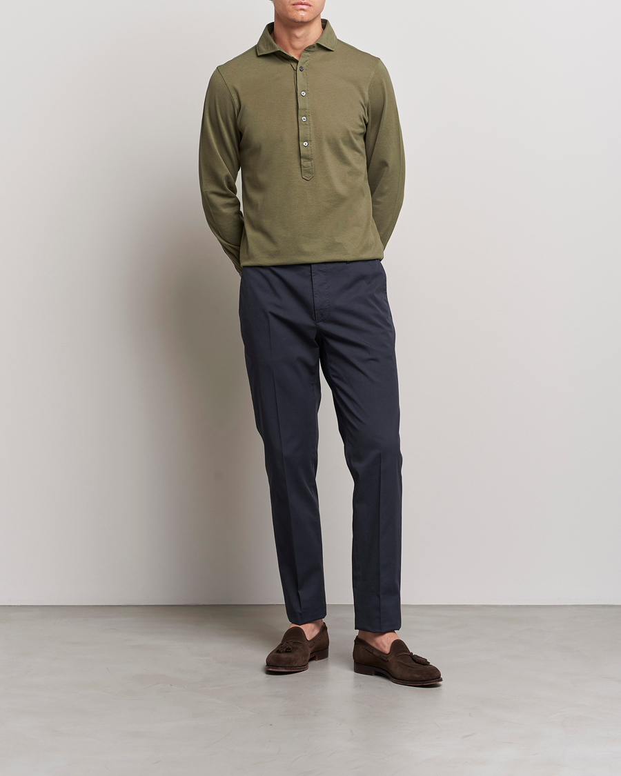 Herr | Skjortor | Gran Sasso | Popover Shirt Olive