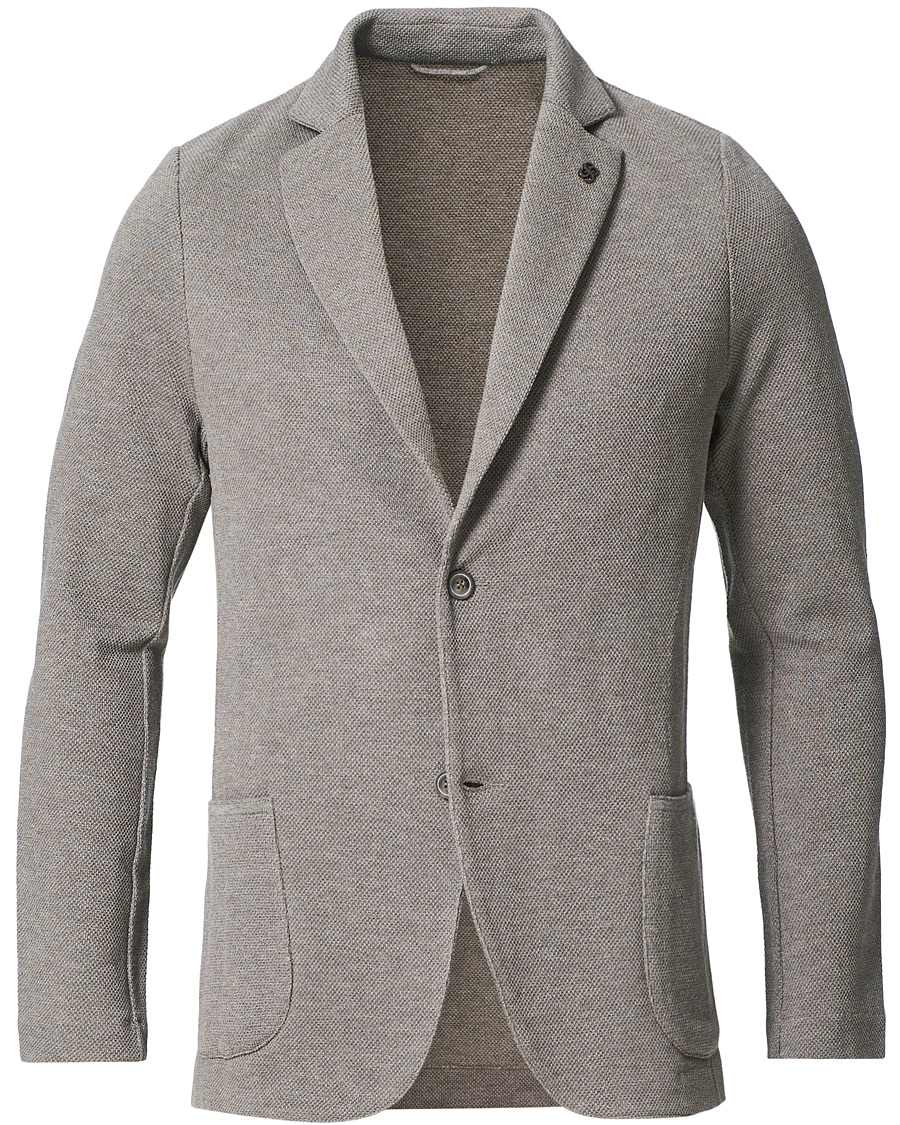 careofcarl.se | Structured Cotton/Linen Blazer Grey/Brown