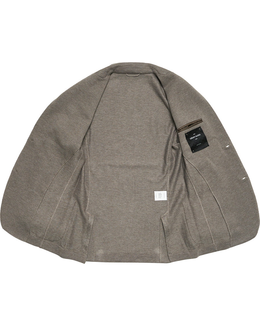 Herr | Kavajer | Gran Sasso | Structured Cotton/Linen Blazer Grey/Brown