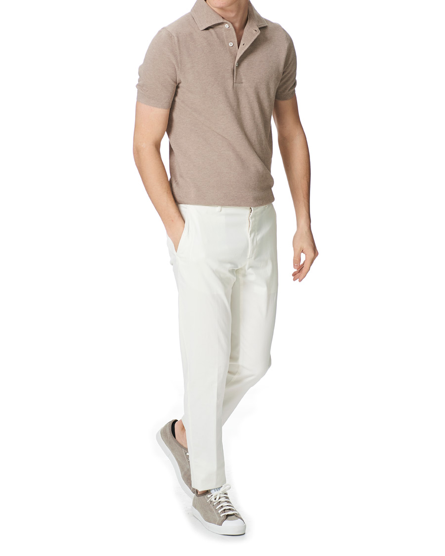 Herr | Pikéer | Gran Sasso | Knitted One Piece Collar Polo Beige