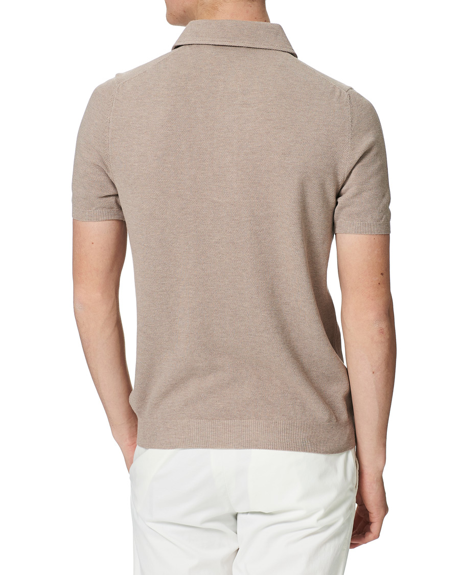 Herr | Pikéer | Gran Sasso | Knitted One Piece Collar Polo Beige