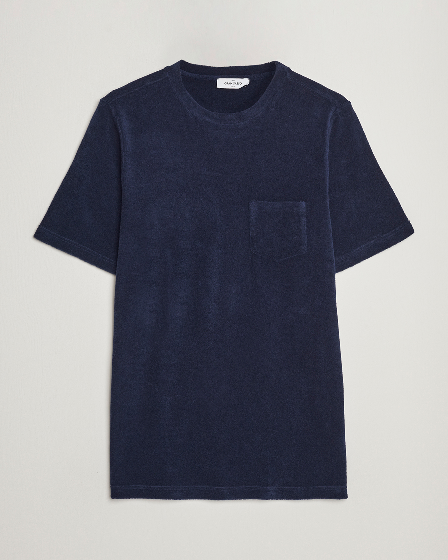 Herr | T-Shirts | Gran Sasso | Cotton Terry Tee Navy